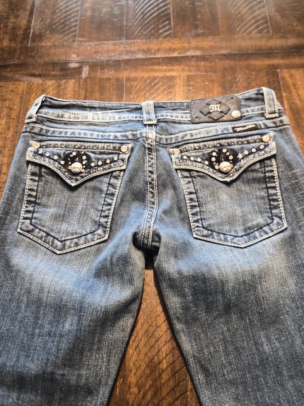 Miss Me Womens Bootcut Jeans Blue Size 30 x 30 Rhinestone 5-Pocket JE5317BR H066